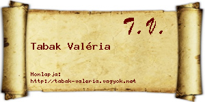 Tabak Valéria névjegykártya